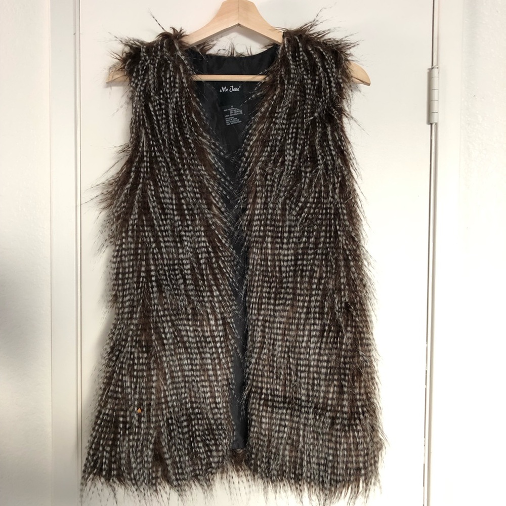 Brown fur vest